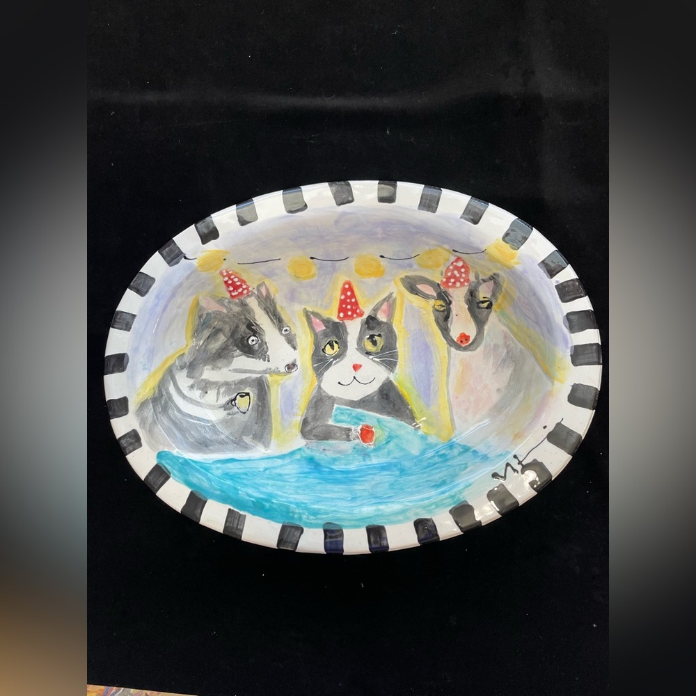 Handmade Ceramic  Open “Friendship “14”x3”Original By Victoria Heisler